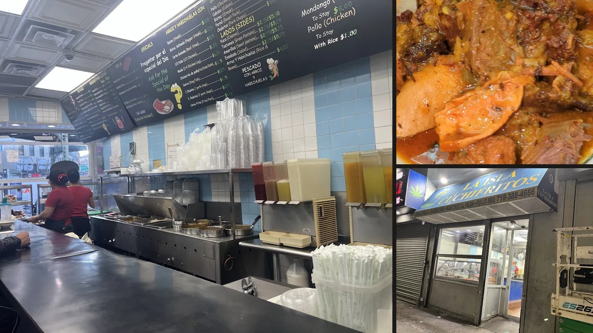 Hot trays and a busy serving counter.